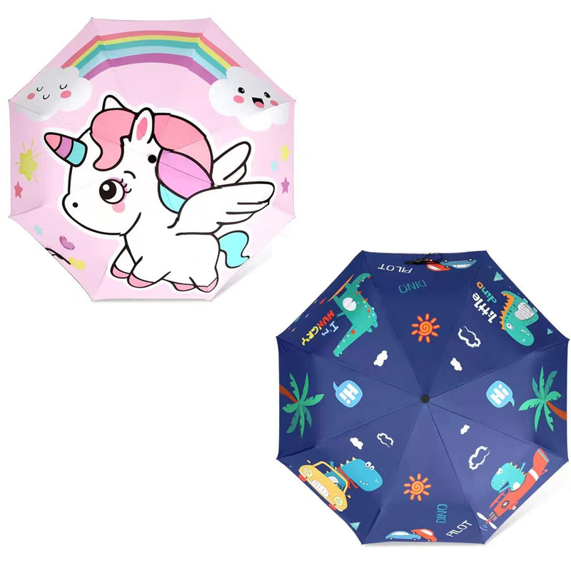 Hannstar Kids folding umbrella for gilrs & boys, strong and portable - windproof durable umbrella with one button auto open/close, Lightweight