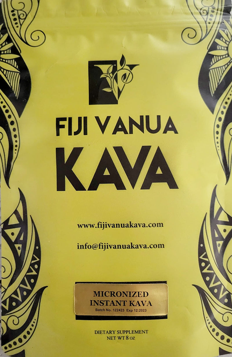 [Australia] - Fiji Vanua Kava Micronized Instant Kava Powder 8oz | Pure Kava | Authentic Heavy Instant Kava | Noble Fijian kava | No Straining Needed | High Potency | Gourmet Kava Root Powder 