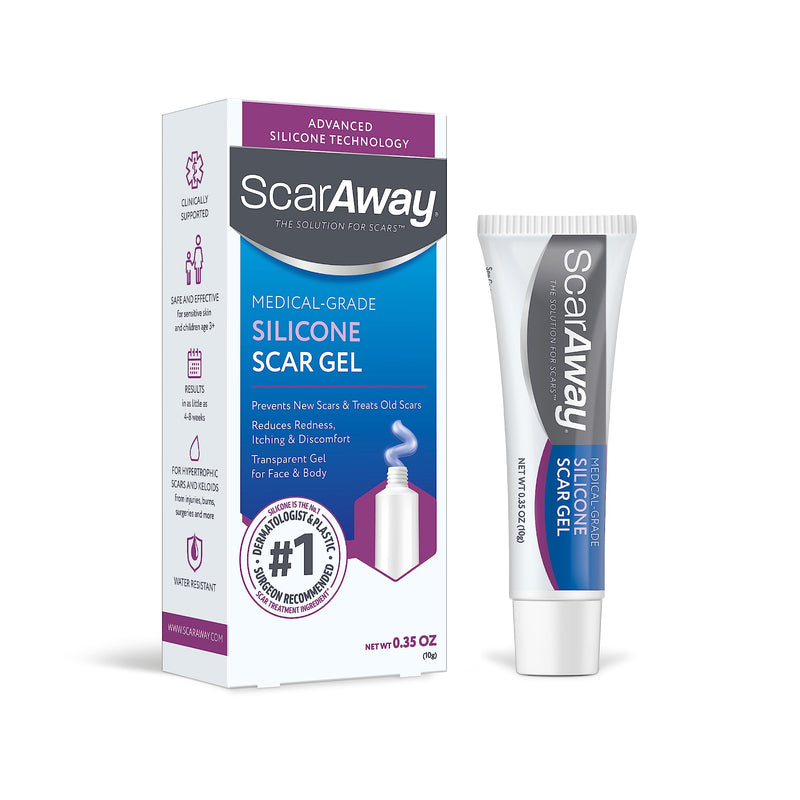[Australia] - ScarAway Silicone Scar Gel, Helps Improve Size, Color & Texture of Hypertrophic & Keloid Scars from Injury, Burns & Surgery, Water Resistant, 10g (0.35 Oz) 