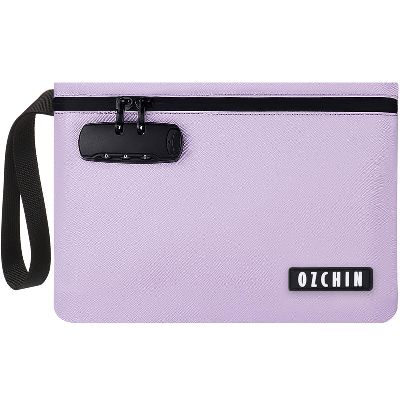 [Australia] - OZCHIN Storage Bag with Combination Lock, Carbon Lining Locking Bag Waterproof Lockable Case Great Gift for Mother's Day Light Purple 