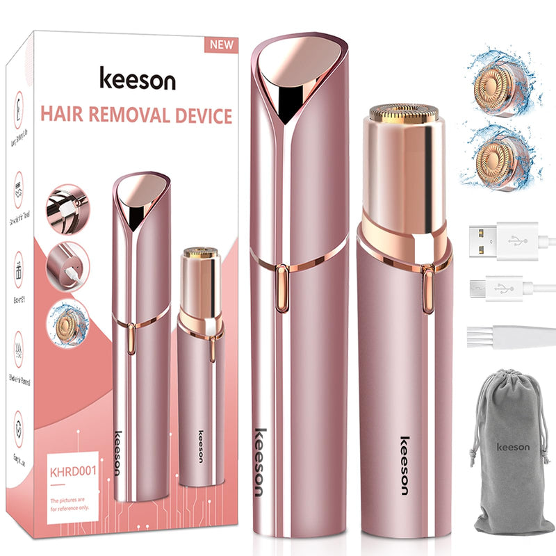 [Australia] - Facial Hair Removal for Women, 360° Floating 2X Powerful Painless Facial Hair Remover, Lipstick-Sized, USB Rechargeable, Face Razors Shaver for Women Upper Lip,Chin,Peach Fuzz,Mustache (Pink) Pink 