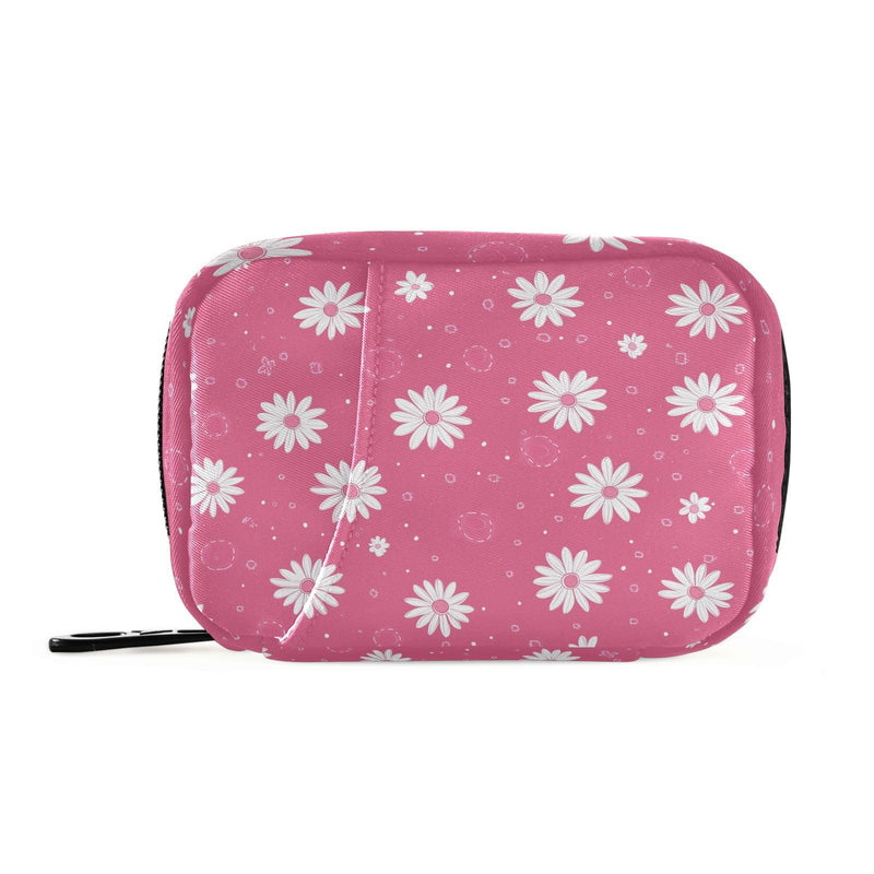 Flower Weekly Pill Organizer Case Travel Portable Pill Bag for Medicine Vitamin Large Capacity Zipper Medicine Organizer Flower