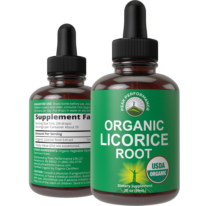 [Australia] - USDA Organic Licorice Root Extract Liquid Drops Supplement. Vegan Tincture for Digestion + Respiratory Health. Extracto de Regaliz Root Oil Herb. Zero Sugar, Gluten Free Supplements for Women and Men 