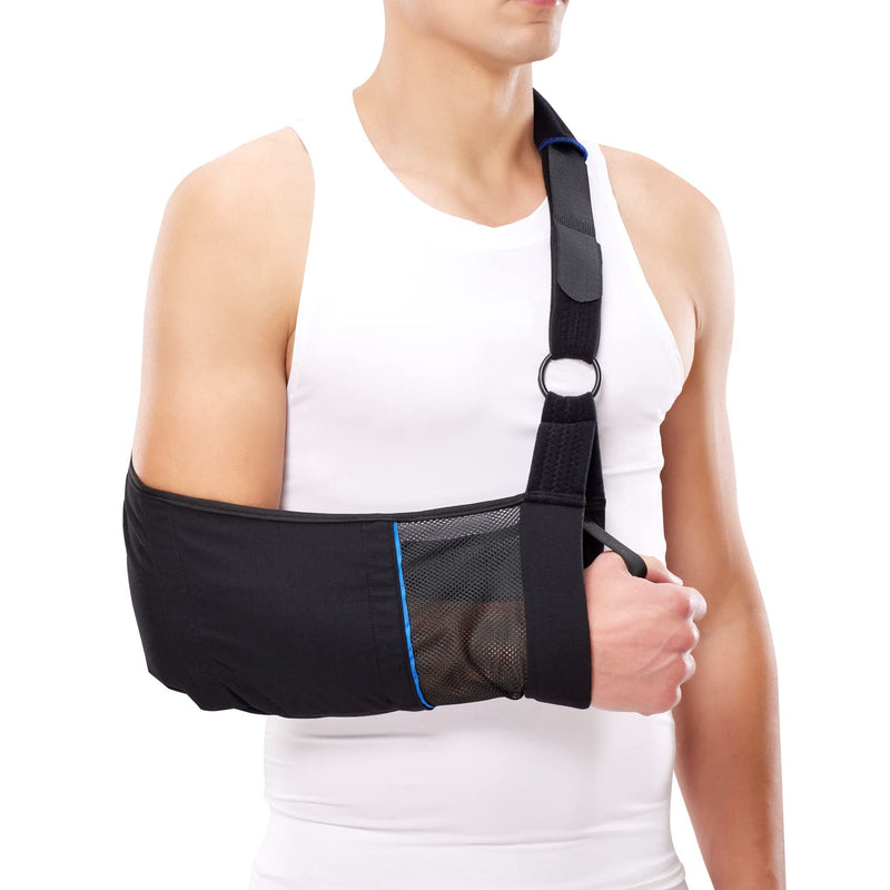 [Australia] - Arm Sling – Lightweight & Breathable Medical Sling with Adjustable Shoulder Strap for Torn Rotator Cuff, Broken or Fractured Forearm Bones, One size fits most 