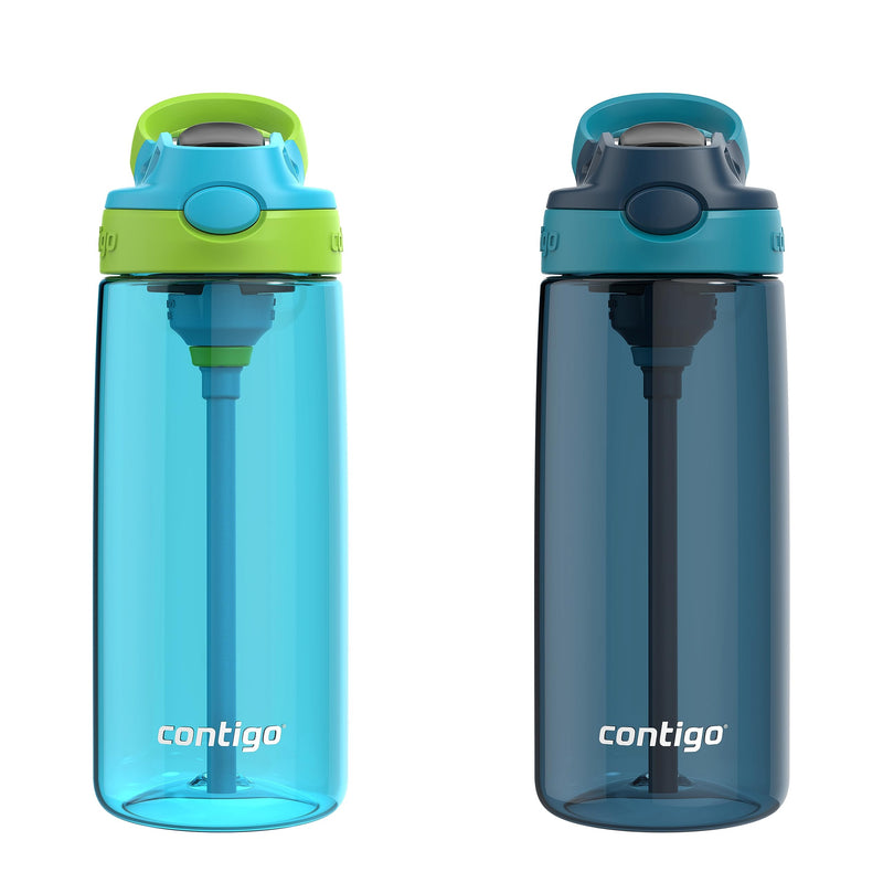 [Australia] - Contigo Aubrey Leak-Proof Spill-Proof Water Bottle, 20oz. 2 Pack, Blue Rasperry/Cool lime & Blueberry/Juniper Blue Raspberry/Cool Lime & Blueberry/Juniper 20 oz 