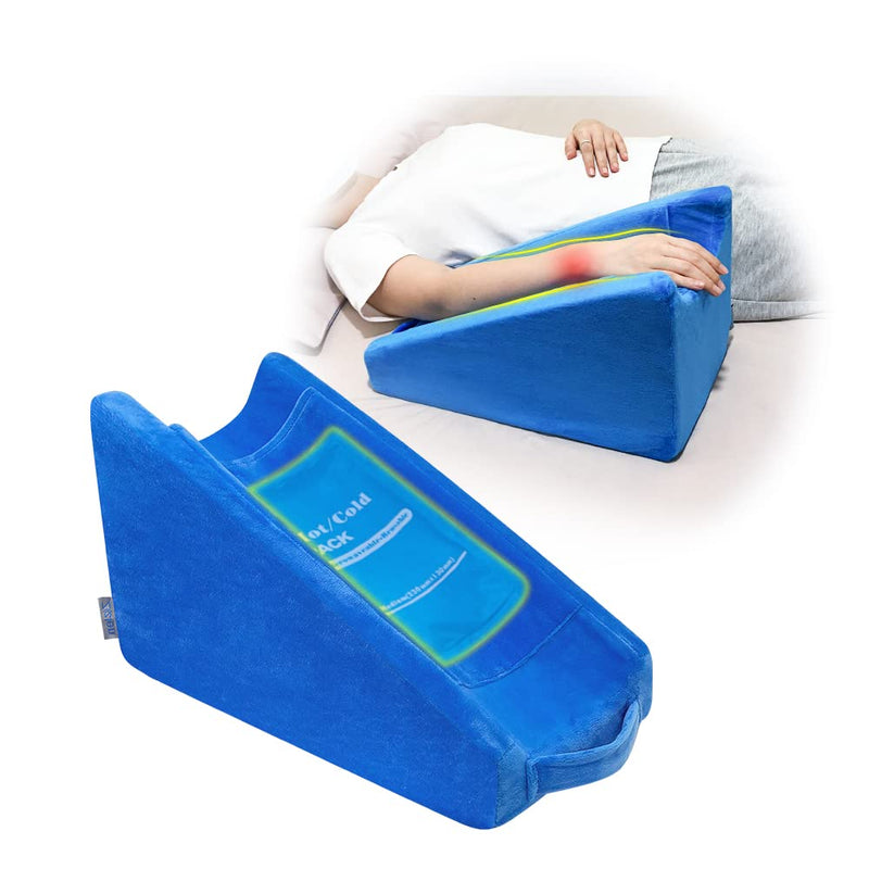 [Australia] - Arm Elevation Pillow Wedge for Elevating Arm After Surgery Pillow Arm Support Broken Wrist Pillow Elbow for Sleeping Elevated Arm Contoured Support Pillow for Broken Arm Rest with Gel Pack 