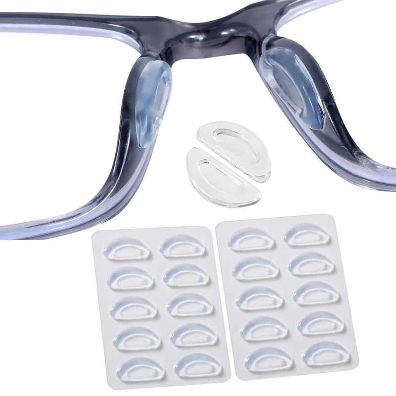 [Australia] - Eyeglass Nose Pads, Anti Slip Nose Pads for Glasses with Super Sticky Backing, Soft Silicone Adhesive Glasses Nose Pad (10 Clear Pairs) 10 Clear Pairs 