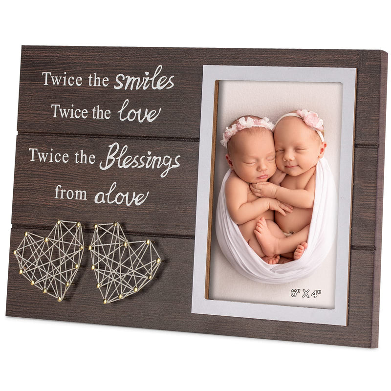 [Australia] - Twins Baby Picture Frame Gift for Baby Shower Parents New Mom Dad, Photo Frame Gifts for Friend Daughter 