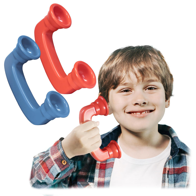 [Australia] - Novelty Place 2 Pack Whisper Phones Speech Therapy Toys for Reading & Auditory Feedback - Improve Fluency, Comprehension & Pronunciation- Hear Myself Sound Phone (Blue and Red) 