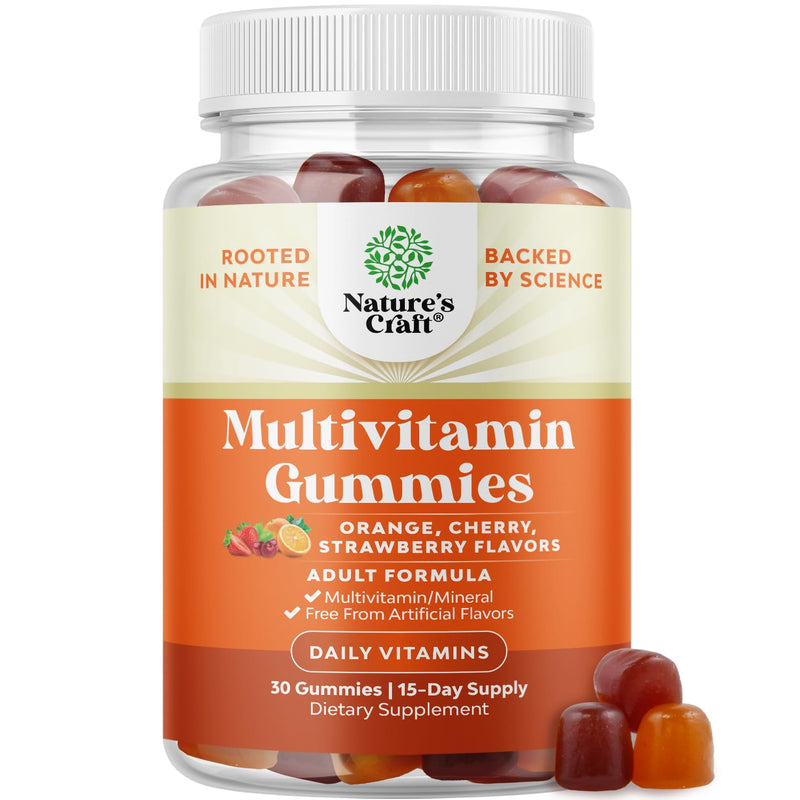 Potent Daily Multivitamin Gummies for Adults - Wellness Blend of Vitamin D A C E B12 Zinc and Biotin - Adult Vitamin Gummy for Energy and Immunity - Non-GMO Gluten Free and Halal Gummies 30 Count 30 Count (Pack of 1)