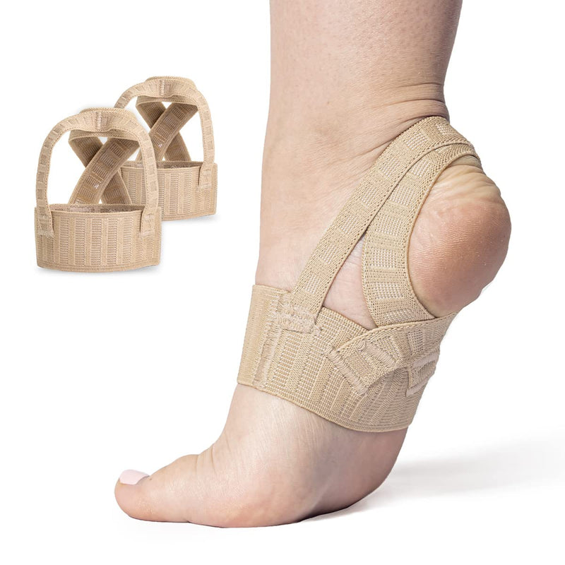 Tuli's X Brace Plus, Arch Support Brace and Compression with Added Strap for Sever's Disease, Plantar Fasciitis, and Heel Pain, 1 Pair, Medium Medium (1 Pair)