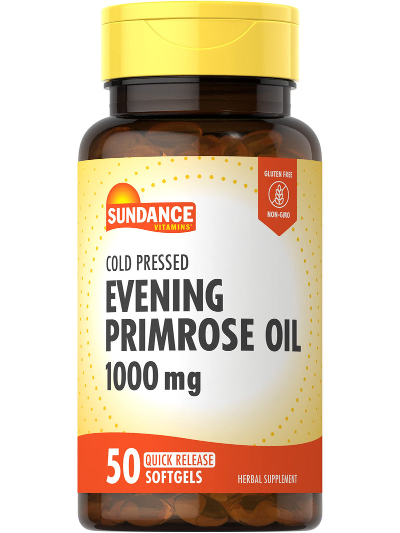 [Australia] - Sundance Evening Primrose Oil 1000mg | 50 Softgels | Cold Pressed Supplement | Non-GMO, Gluten Free Fomrula 