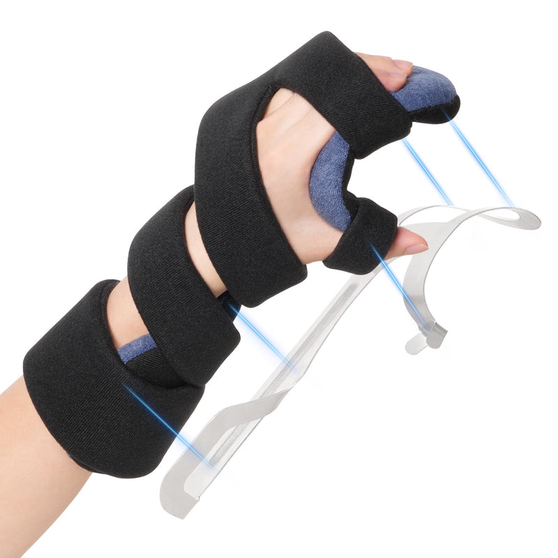 [Australia] - Velpeau Resting Hand Splint with Finger Separator Functional for Stroke Patient, Night Immobilizer Wrist Finger Brace for Muscle Atrophy Rehabilitation, Arthritis, Carpal Tunnel, Tendonitis (Left-S) Small Left Hands 