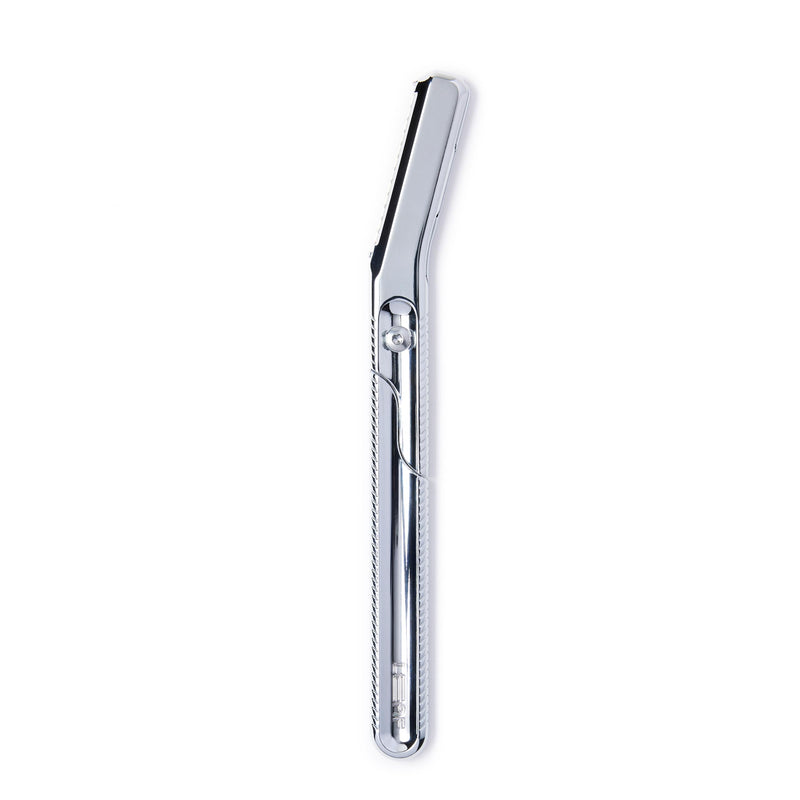 [Australia] - Leaf Shave | The Leaf Dermaplaner, Chrome - All-Metal, Reusable Dermaplaning Razor and Exofliating Tool for Women 