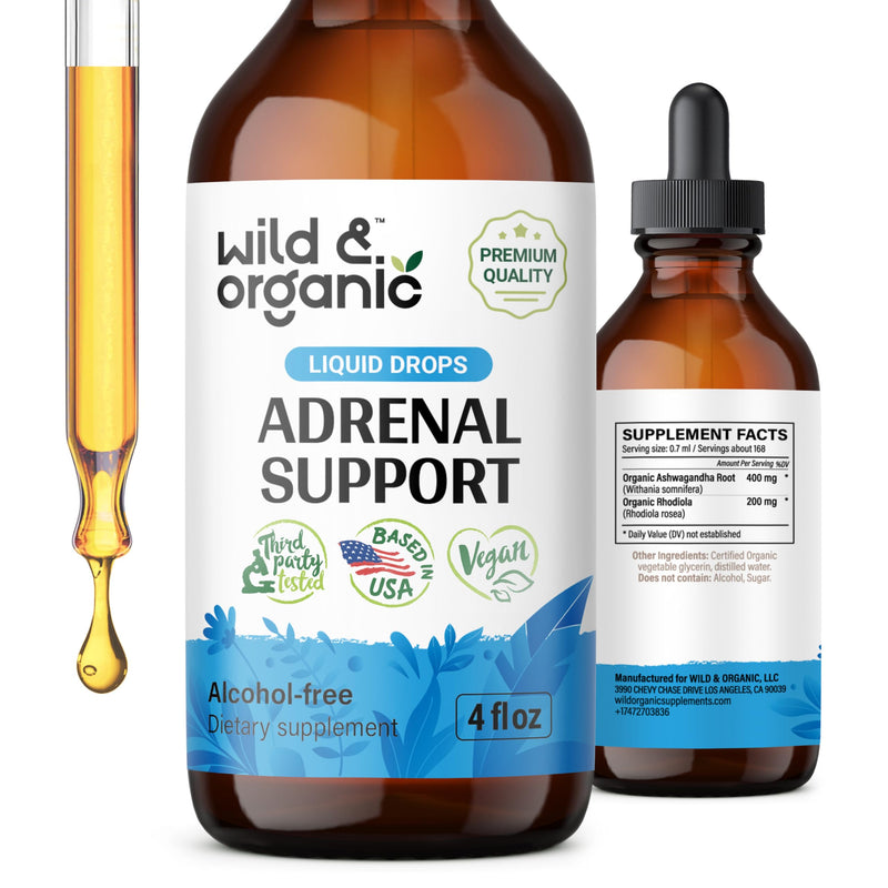 [Australia] - Adrenal Health Daily Support - Natural Adrenal Strength Supplement for Women & Men - Adrenal Liquid Drops Complex with Organic Rhodiola & Ashwagandha Root - Vegan Tincture - 4 Fl. Oz. 4 Fl Oz (Pack of 1) 