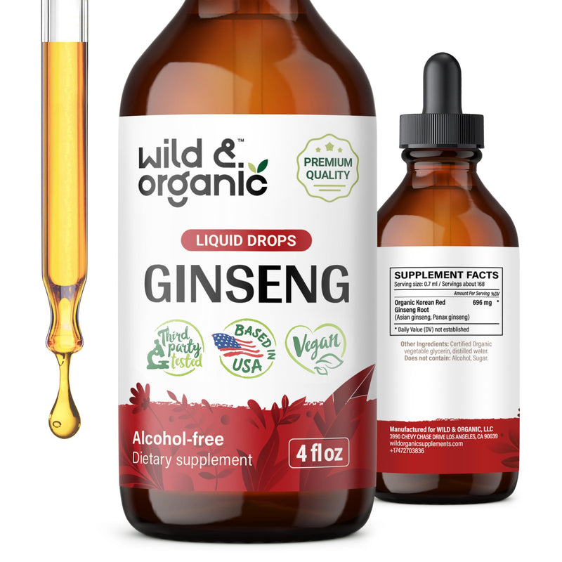 [Australia] - Panax Ginseng Supplement - Korean Red Ginseng Extract Liquid for Immune Support - Sugar-Free Liquid Ginseng Panax Tincture - Alcohol-Free Immunity Drops w/Korean Ginseng Root Organic - 4 oz 4 Fl Oz (Pack of 1) 