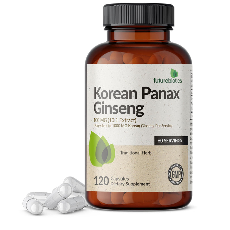 [Australia] - Futurebiotics Korean Panax Ginseng 1000 MG Per Serving Energy, Memory & Brain Health Support, Non-GMO, 120 Capsules 