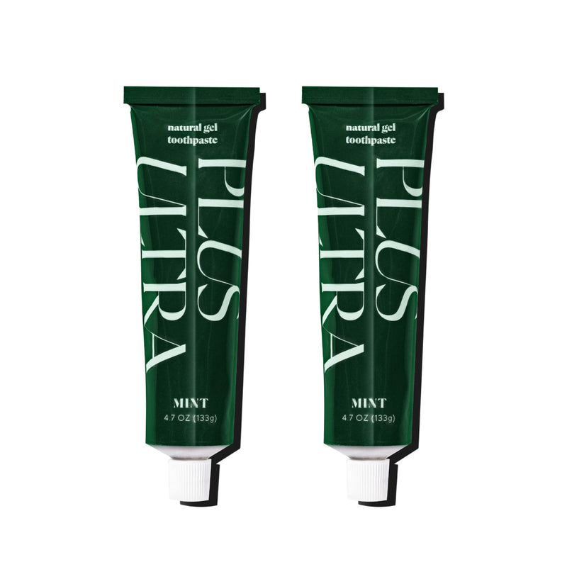 Plus Ultra Organic Fluoride-Free Gel Toothpaste in Aluminum Tube | Eco-Friendly, SLS Free | Made with Aloe, Peppermint, Bamboo Extract | for Sensitivity & Whitening | Made in USA, 4.7oz (Pack of 2) 2 Pack