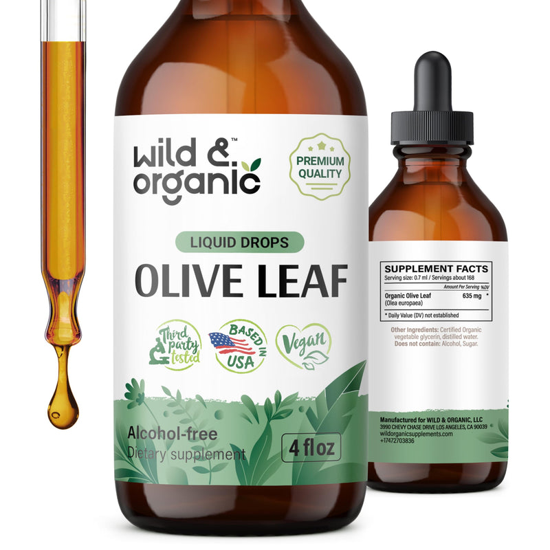 [Australia] - Olive Leaf Extract Liquid - Immune Support Supplement w/ Olive Leaf Extract - Alcohol-Free Olive Tree Extract for Antioxidant Support - Leaf Olive Drops - Olive Leaf Pure Tincture - 4 oz 4 Fl Oz (Pack of 1) 