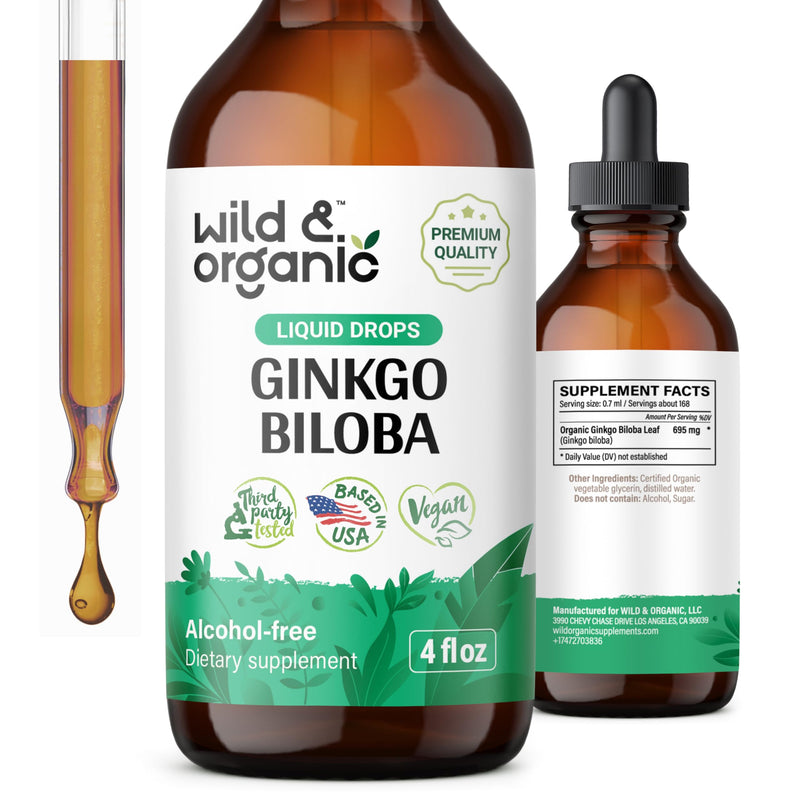 [Australia] - Ginkgo Biloba Liquid Drops - Clear Brain Supplement w/Ginkgo Biloba Organic - Ginkgo Biloba Liquid Extract for Brain Health Support - Vegan Ginkgo Biloba Supplements - 4 fl oz 4 Fl Oz (Pack of 1) 