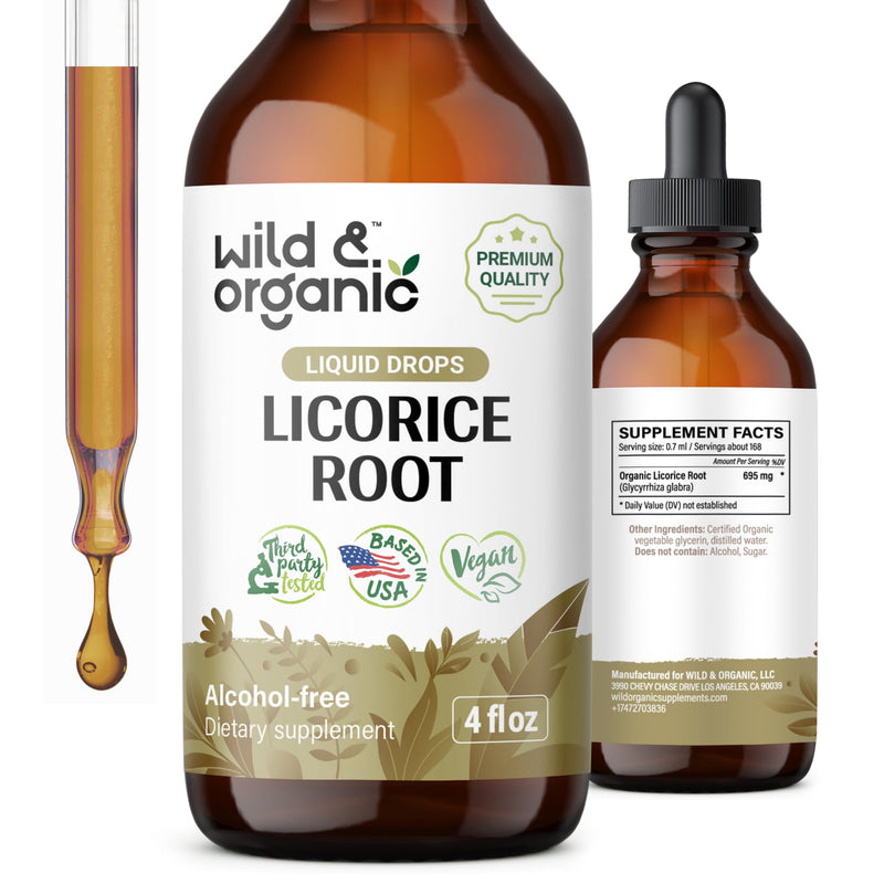 [Australia] - Licorice Root Liquid Extract - Organic Licorice Root Supplement for Respiratory Health & Digestion Support - Glycyrrhiza Glabra Tincture - Vegan, Alcohol Free Drops - 4 fl oz 