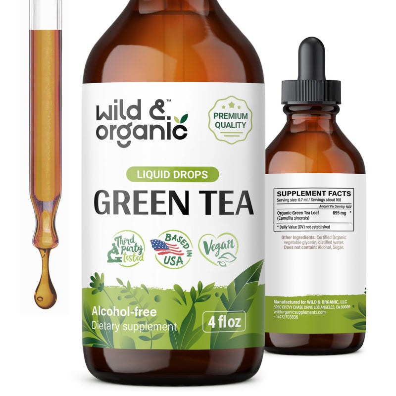[Australia] - Green Tea Extract Drops - Organic Green Tea Liquid Supplement - Camellia Sinensis Tincture - Vegan, Alcohol Free - 4 fl oz 4 Fl Oz (Pack of 1) 