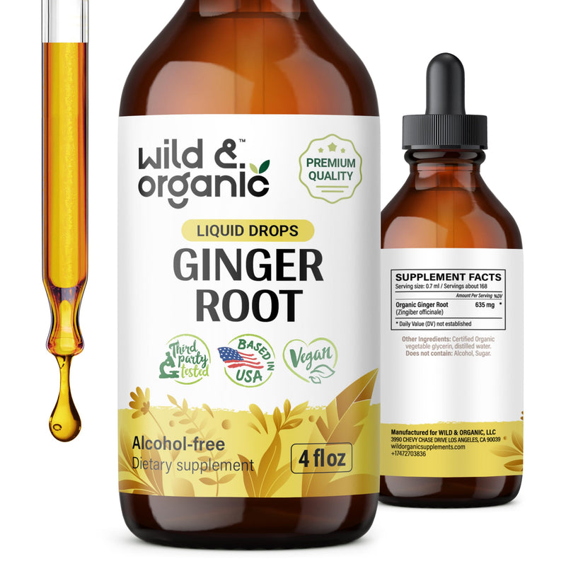 [Australia] - Ginger Root Drops - Immune Support Supplement w/Ginger Organic - Alcohol-Free Ginger Extract Liquid for Digestive Health and Immunity - Liquid Ginger Supplement for Digestion - 4 oz 4 Fl Oz (Pack of 1) 