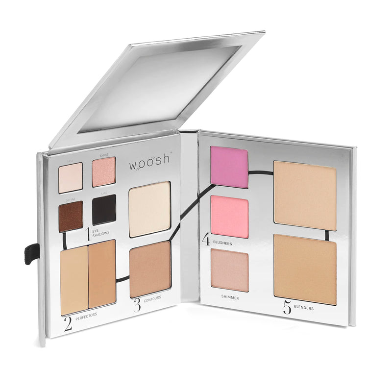 [Australia] - Woosh Beauty, Fold Out Face Original Makeup Palette, Travel, All in One, Neutral Cream & Powder (#2 Medium Light) #2 Medium Light 