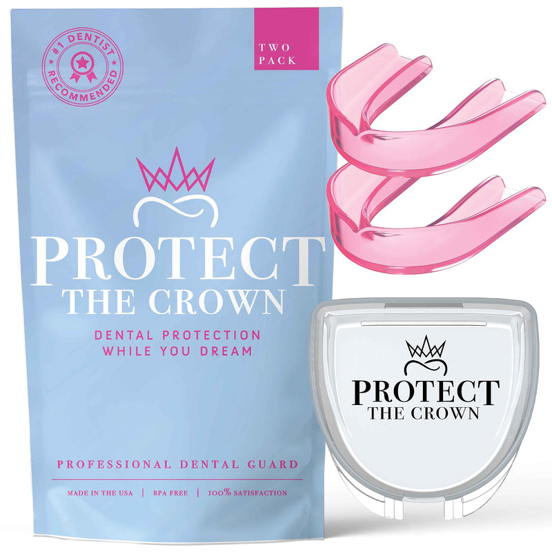 [Australia] - Protect The Crown Night Guard 2 Pack - Mouthguard for Teeth Grinding & Clenching, Professional Mouth Guard for Light and Heavy Grinding (Pink) Pink 