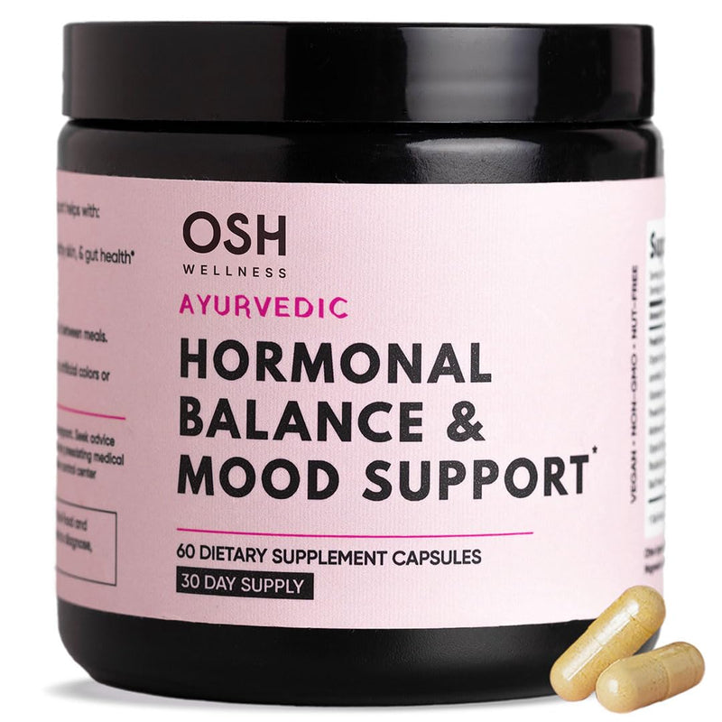 [Australia] - Ayurvedic Hormone Balance for Women | Cortisol Manager | Regulates Estrogen | Made in USA | Ashwagandha, Rhodiola, & Shatavari | Mood, Energy, & Sleep Support | Stress Relief | 60 Ct. - OSH Wellness 