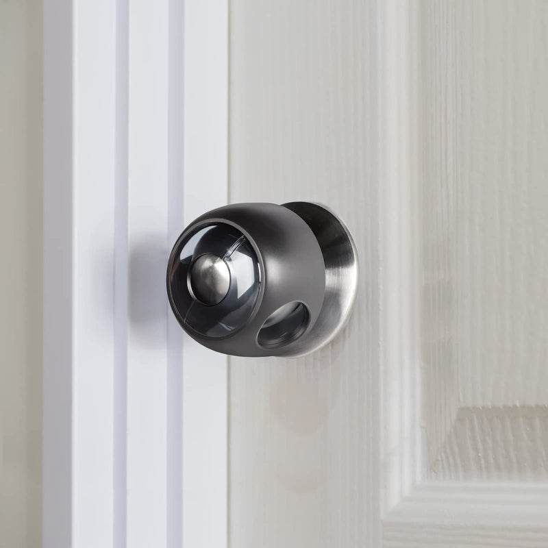[Australia] - Improved Door Knob Covers Child Proof Door Handle Covers Child Safety, Baby Proof Door Knob Locks for Kids, 4 Pack (Clear-Black) Clear-Black 
