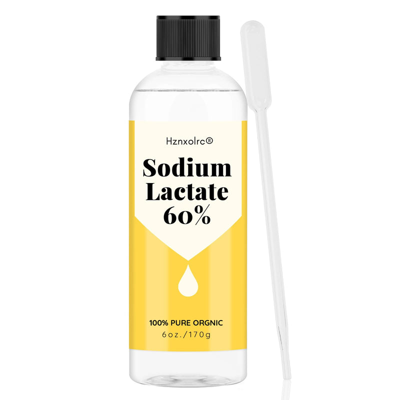 [Australia] - 6 Ounce Sodium Lactate for Soap Making & Lotions, Premium Sodium Lactate Liquid, 60% Concentration, Cosmetic Grade, Moisturize Anti-Aging, Makes Soap Harder and Unmold Faster 6 oz 
