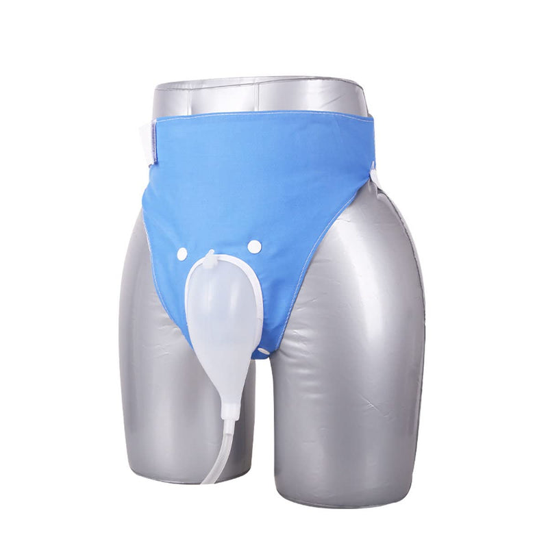 [Australia] - Urine Collection Bag Condom Catheters for Men Reusable Portable Silicone Urinal with 2 Urine Catheter Bags (Men-Blue) Men-blue 