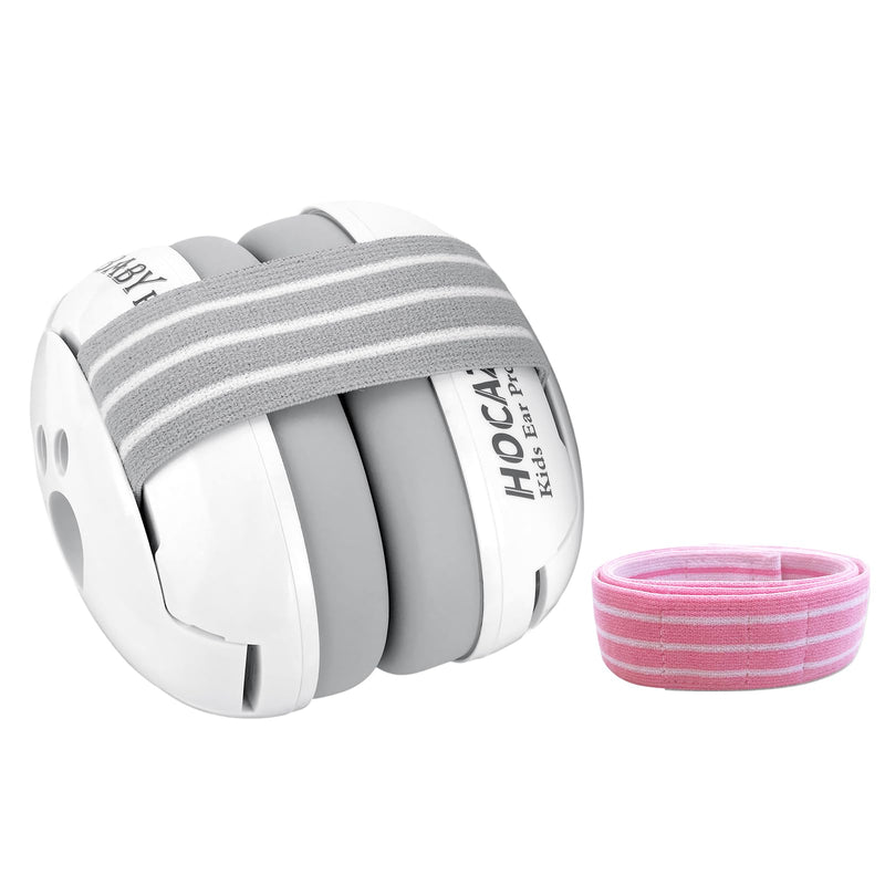 [Australia] - HZ001 Baby Hearing Protection - CE & CPC Certified for Babies up to 36 Months - with Replacement Headband Baby Earmuffs Ear Protection for Airplane, Firework Show - White 