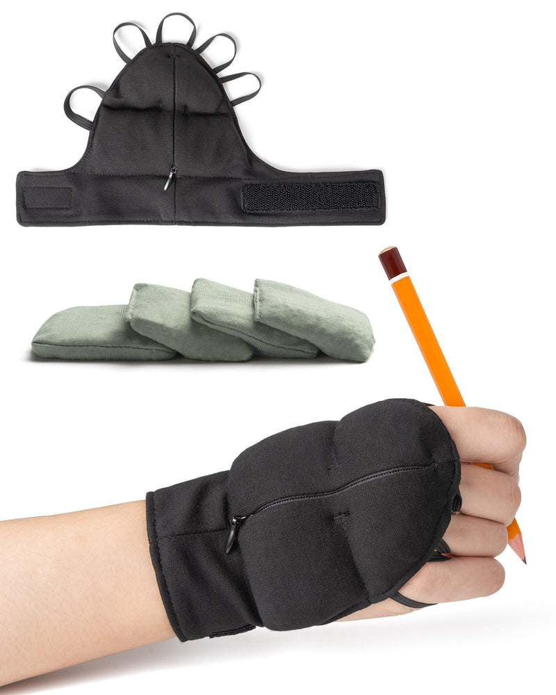 Weighted Gloves for Tremors-Adjustable Hand Gloves Stability Aid for Parkinson's Hand Tremors, Enhanced Grip & Writing Support for Elderly X-Large Left Hand