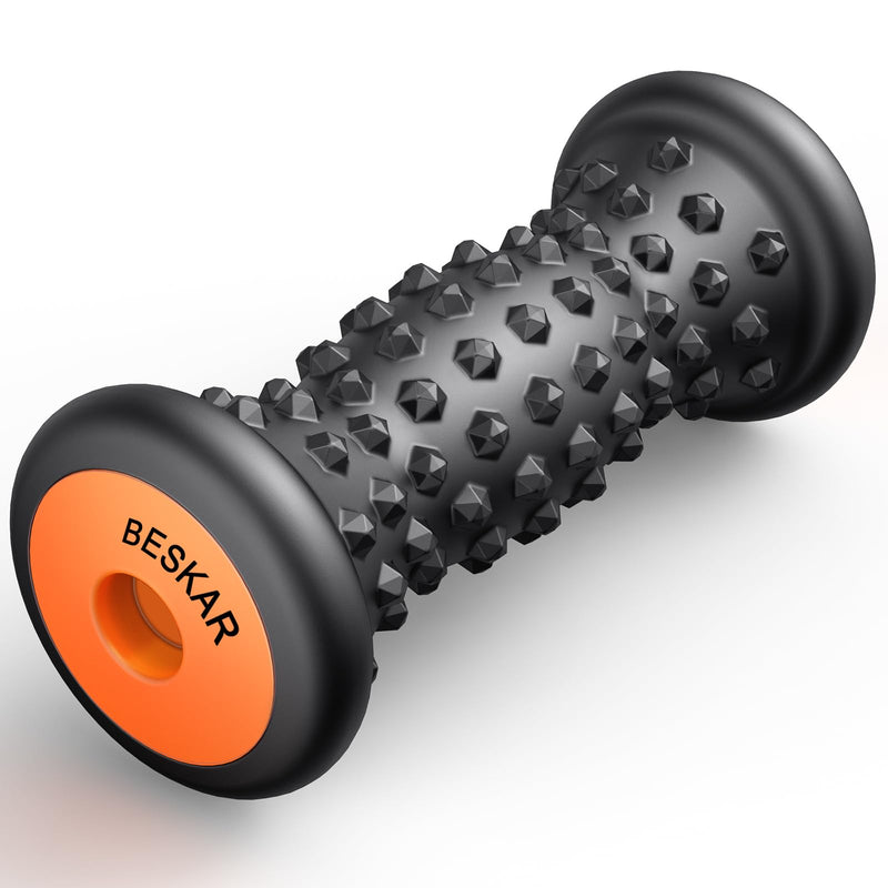 [Australia] - BESKAR Foot Massager Roller for Plantar Fasciitis Relief, Portable, Deep Tissue Muscle Massage, Foot Arch and Heel Pain, Reflexology Tool Black 
