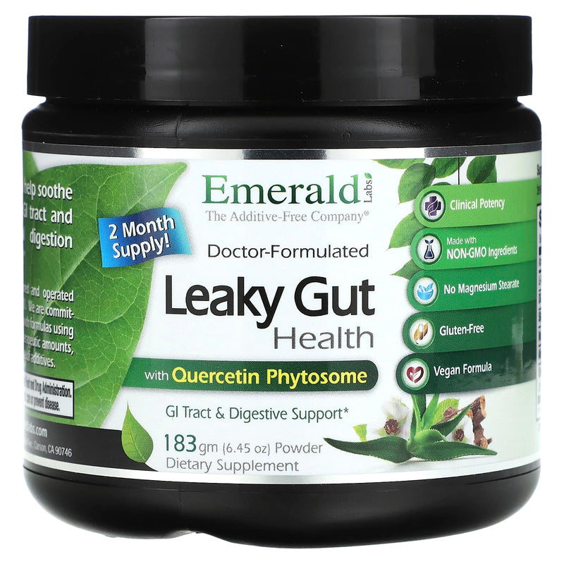 [Australia] - Emerald Labs Leaky Gut Health - Digestive Support Supplement with DGL Licorice, Aloe Vera Extract & More - Supports Colon & Gut Health - 6.45 oz (Up to 60-Day Supply) 