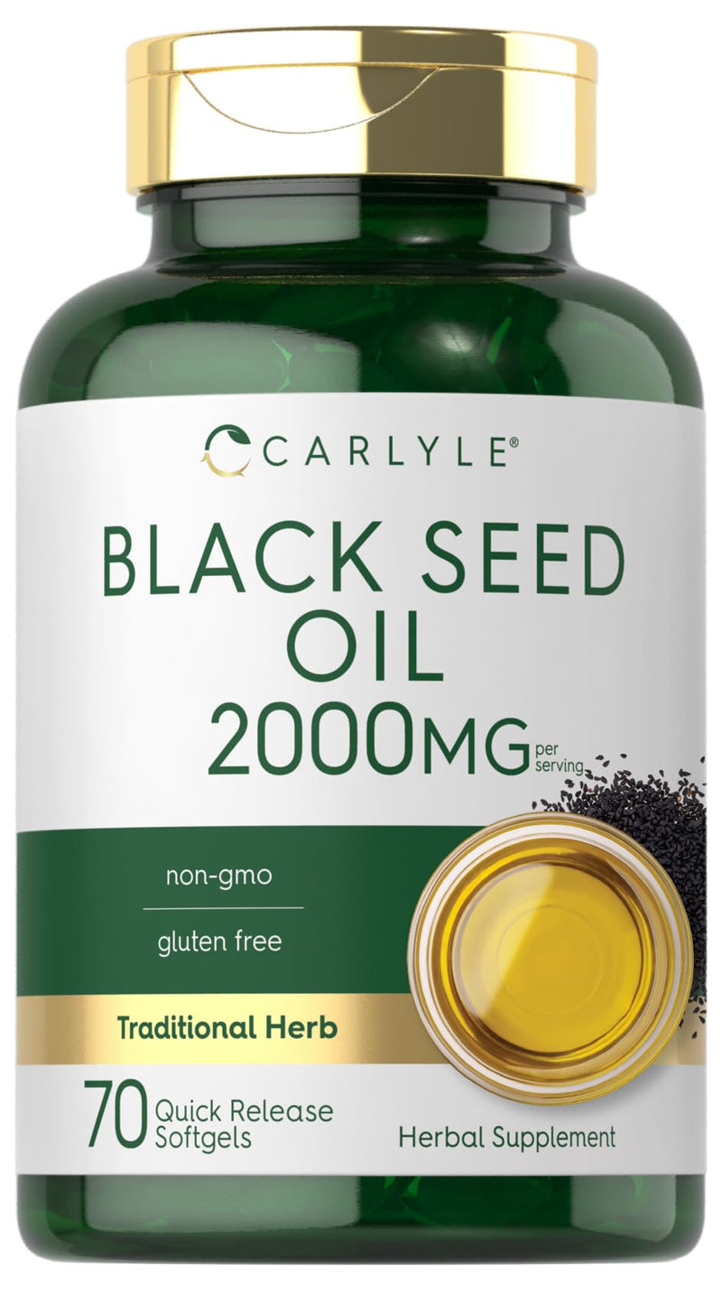 [Australia] - Carlyle Black Seed Oil 2000mg | 70 Softgel Capsules | Non-GMO, Gluten Free Herbal Supplement 