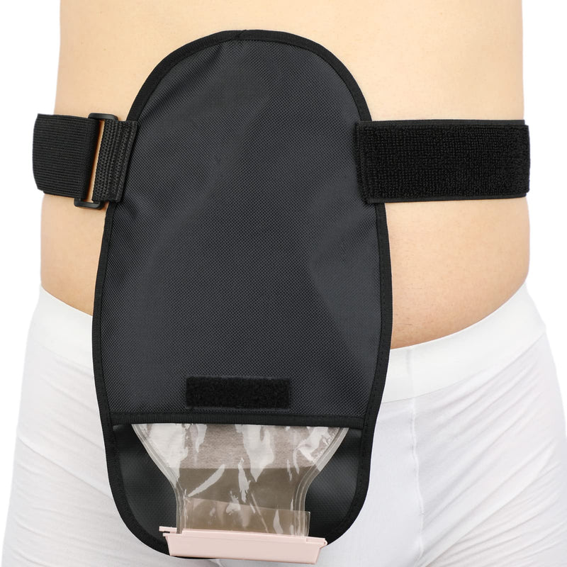 [Australia] - Waterproof Ostomy Bag Cover Belt Soft Colostomy Bag Pouch Covers Washable Stoma Urostomy Ileostomy Leak-proof Odour Masking Black 