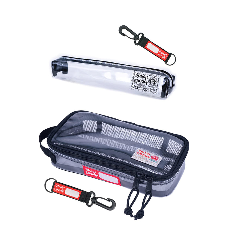 Rough Enough Clear Slim Stationery Pouch TSA Approved Toiletry Bag Clear Travel Toothbrush Case for Men Women