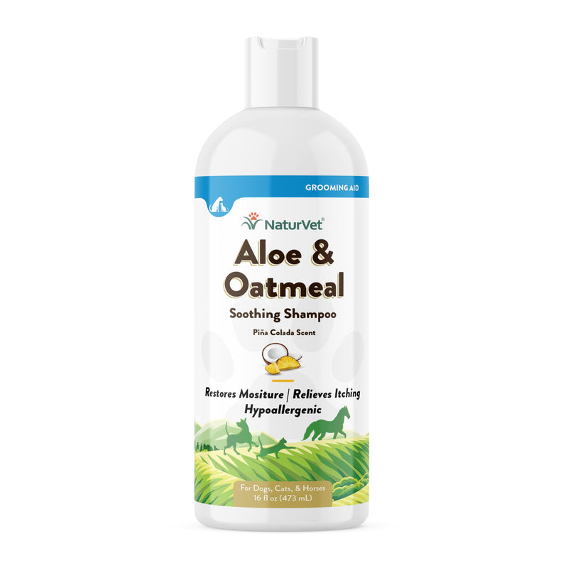 NaturVet Aloe & Oatmeal Soothing Shampoo for Dogs & Cats 16 oz - PawsPlanet Australia