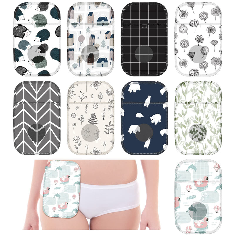 [Australia] - 9 Pcs Ostomy Bag Covers Waterproof Ostomy Shower Cover Lightweight Colostomy Bags Reusable Washable Ostomy Wrap with Adjustable Opening Ostomy Supplies for Women Men Care Protector 