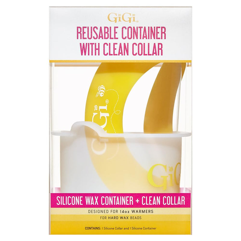 [Australia] - GiGi Reusable Container with Clean Collar – Silicone Wax Pot Liner for 14 oz Wax Warmer, Waxing Accessories Kit Wax Container and Collar 