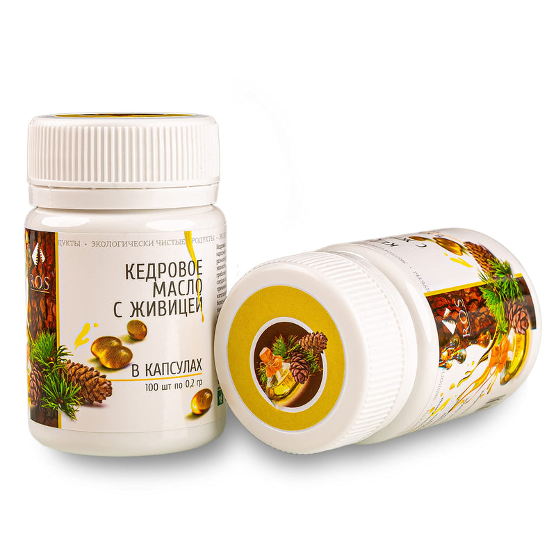 [Australia] - Siberian Pine Nut Oil with Pine Resin 200 Capsules Extra Virgin Cold Pressed (2 Pack) 
