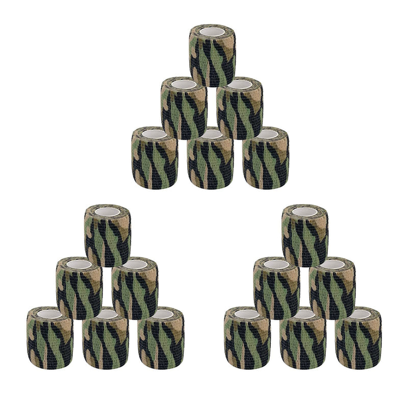 [Australia] - VideoPUP 18pcs Tattoo Grip Tape,Disposable Cohesive Tattoo Grip Cover Elastic Bandage Handle Grip Tube for Tattoo Machine Tattoo Grip Accessories,Wetland Camouflage 18pcs Wetland Camouflage 