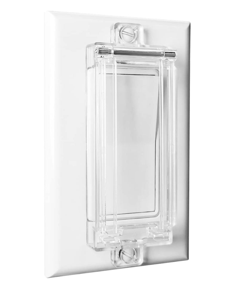 [Australia] - Light Switch Guard, ILIVABLE Child Proof Rocker Switch Plate Cover Prevents Kids or Accidental Turned On/Off Switch While Allowing Access (Clear, 2 Pack) 