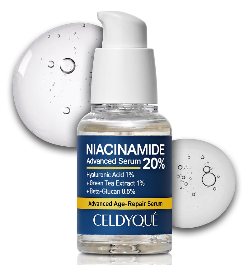 Niacinamide 20% + Hyaluronic Acid 1% Serum for Face w/Green Tea Extract - Pore Minimizer, Even Skin Tone, Fine Line Vitamin B3 Beta-Glucan Korean Skincare 1 Fl Oz (Pack of 1)