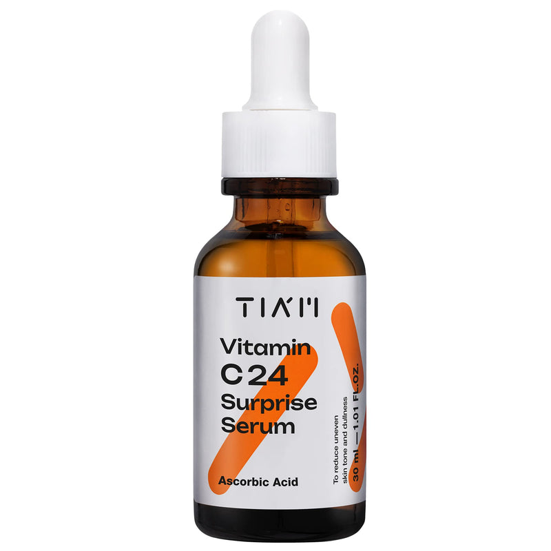 TIAM Vitamin C24 Surprise Serum, 1.01 fl oz, Glow-Boosting & Anti-Aging with Vitamin E and Ferulic Acid for Dull Skin and Fine Lines, Korean Skin Care