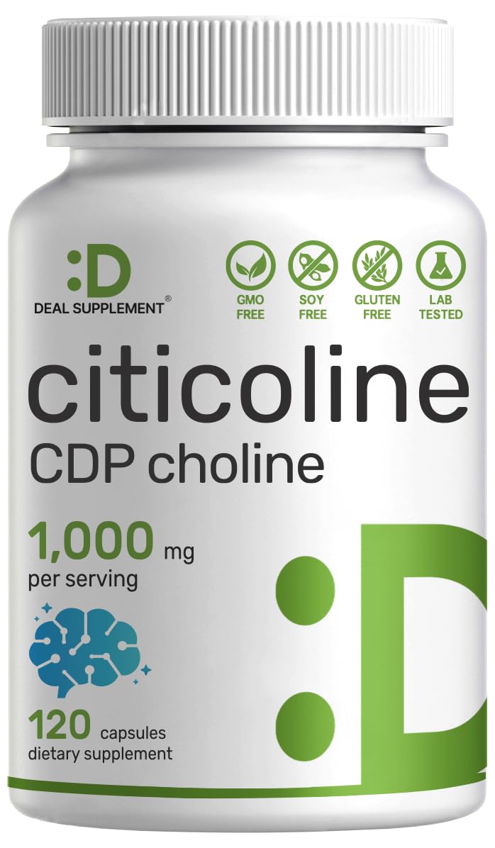 [Australia] - Citicoline CDP Choline, 1,000mg Per Serving, 120 Capsules ‚Äì Extra Strength Choline Supplements ‚Äì Nootropic B Vitamin Properties ‚Äì Promotes Brain Health, Memory, & Focus ‚Äì Non-GMO 