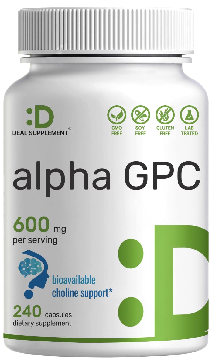 [Australia] - Alpha GPC 600mg Per Serving, 240 Capsules ‚Äì Bioavailable Choline Replenishment ‚ÄìNootropic Brain Health Supplements for Memory and Focus ‚Äì Non-GMO, Gluten Free 